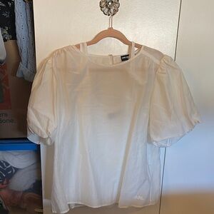 White Puff Sleeve Top